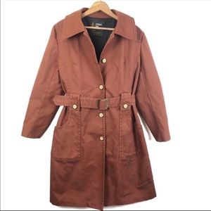 London Fog Vintage Brown Belted Trench Coat 16 Reg
